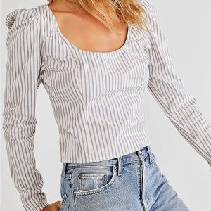 #36 NWT Free People Caroline Stripe Top 20” PTP